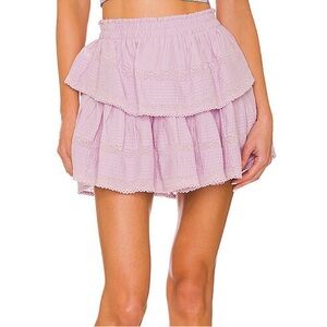 Loveshackfancy ruffle mini skirt wisteria